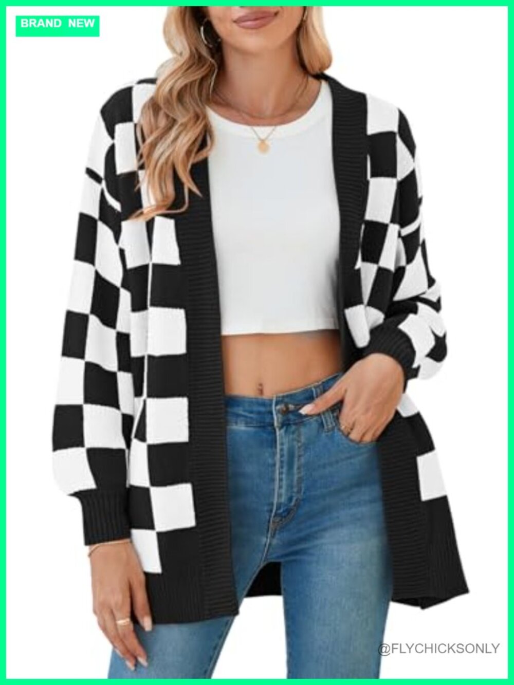 Oversized Ribbed Knit Batwing Sleeve Cardigan with Pockets